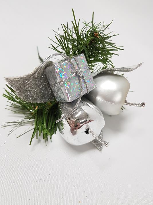 Christmas Apple Pick 20cm Silver - Image 2