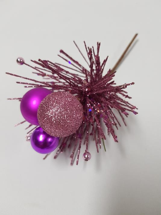 Christmas Bauble Pick 20cm Purple - Image 2