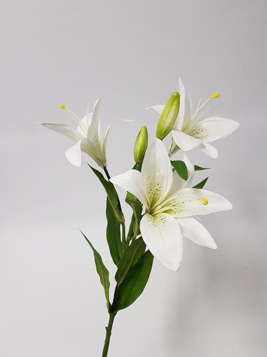 Artificial Lily Asiatic White 73cm - Desflora