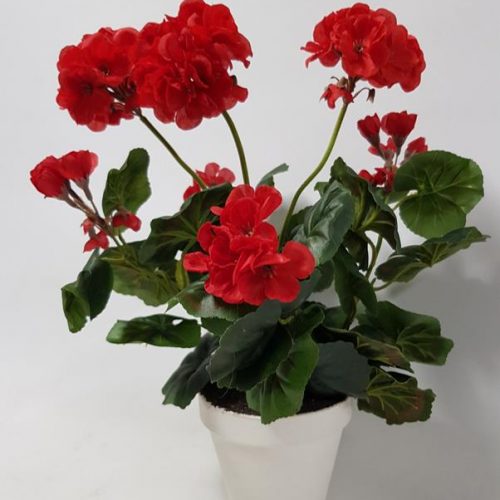 Artificial Geranium Plant Red 37cm