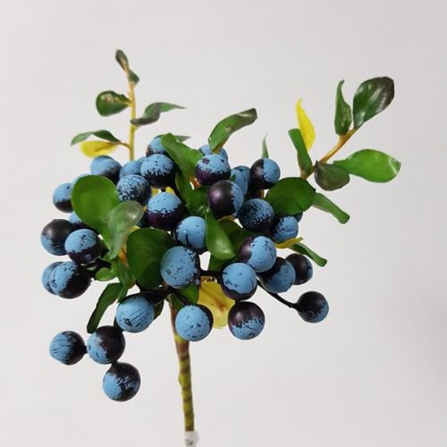Artificial Holly Berry Spray Green Variegated Leaves Red Berries Sprig Bush 30cm for sale online 