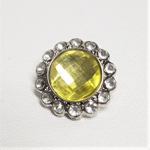 Rhinestone Button Yellow - Style 3