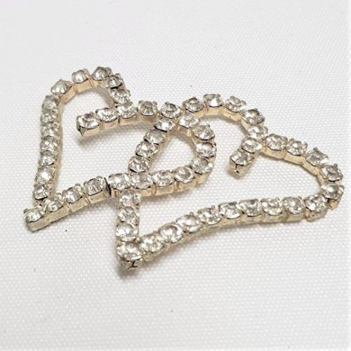 Rhinestone Double Heart Buckle - Style 7