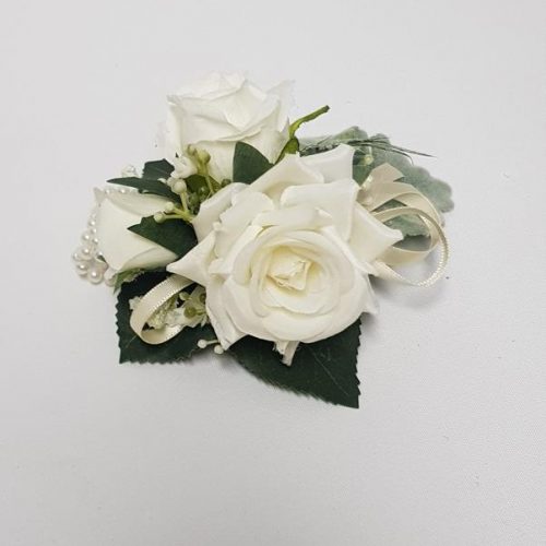 Artificial Wrist Corsage - Riley (Pearl Band)