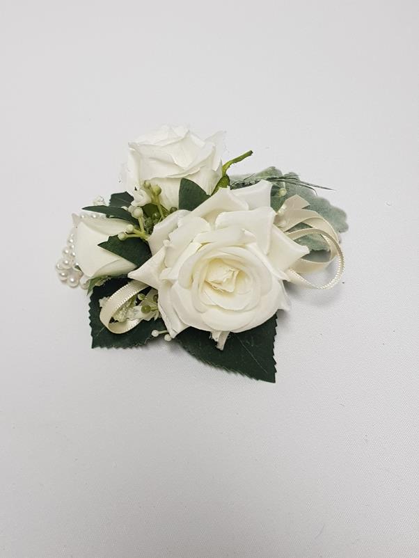 Artificial Wrist Corsage - Riley (Pearl Band)