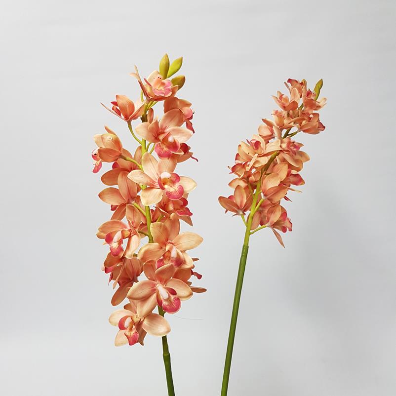 Artificial Cymbidium Orchid Orange 76cm Desflora