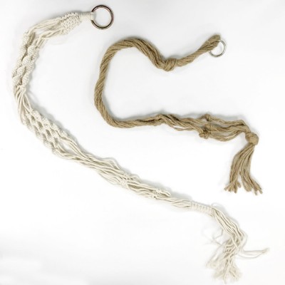 Macramé Plant Hanger Cream - Image 2
