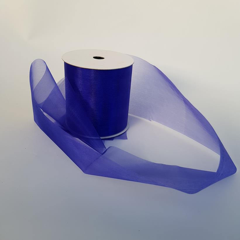 Organza Ribbon 100mm Royal Blue Desflora