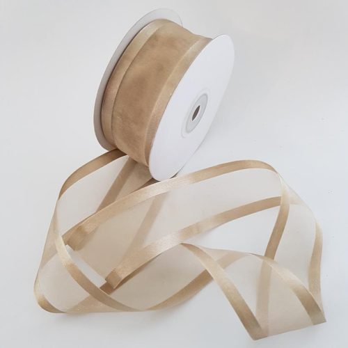 Satin Edged Ribbon 38mm Toffee