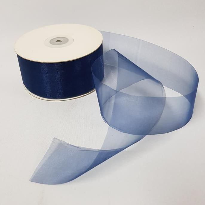 Organza Ribbon 50mm Navy Blue Desflora