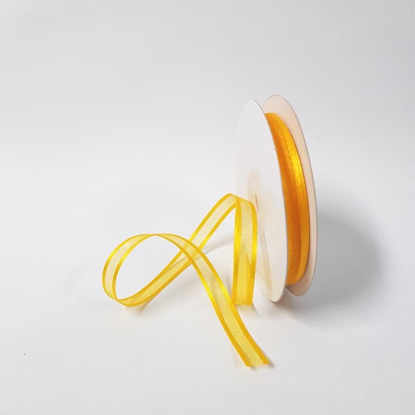 Satin Edged Ribbon Mm Gold Yellow Desflora