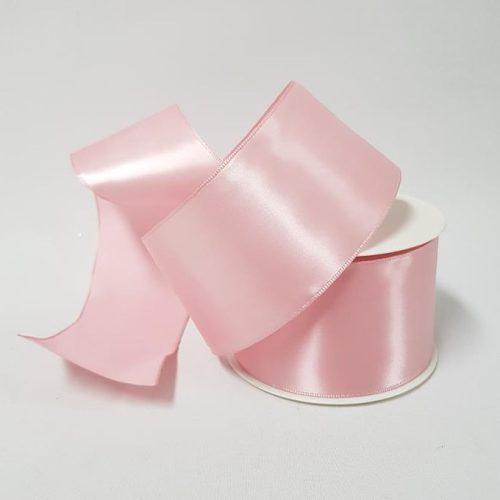 Satin Ribbon Wired Ribbon 63mm Pink