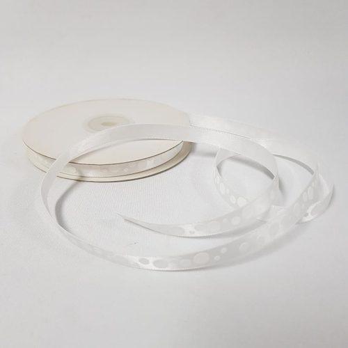 Satin Ribbon Raised Dots 10mm White