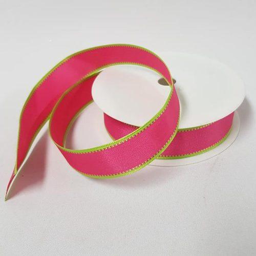 Taffeta Two Toned Wired Ribbon 25mm Pink