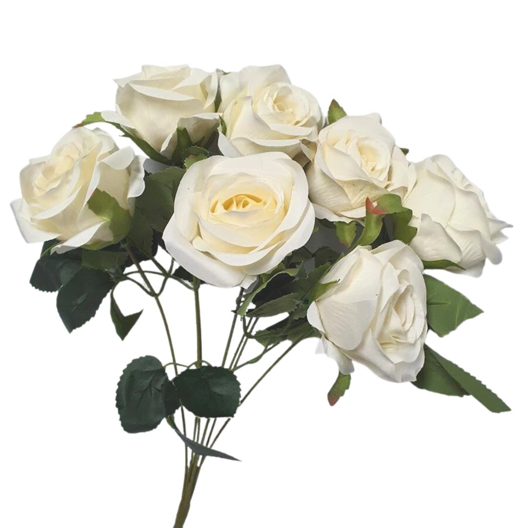 Bunch of Standard Roses 42cm White - Desflora