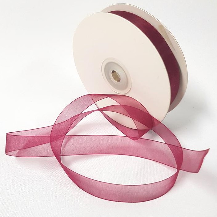 Organza Ribbon 15mm Burgundy Desflora