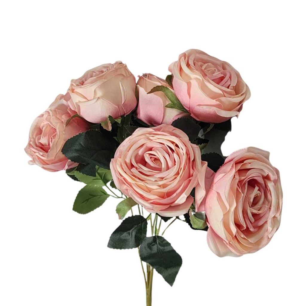 Bunch of Reflex Roses 42cm Peachy Pink - Desflora