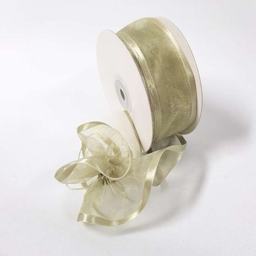 Sheer Pull Bow Ribbon 38mm Sage Green