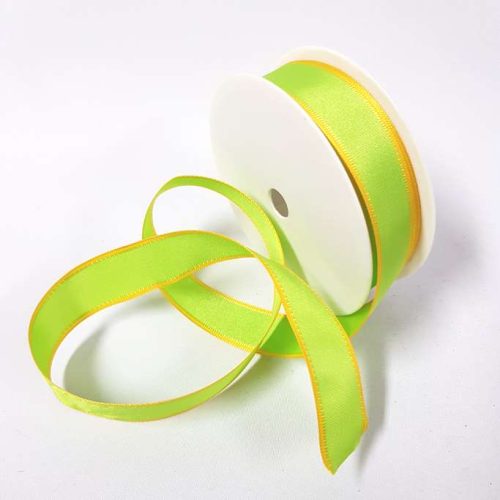 Taffeta Two Toned Wired Ribbon 25mm Lime