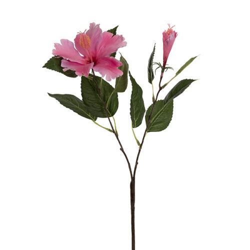 Artificial Hibiscus Spray Pink 61cm