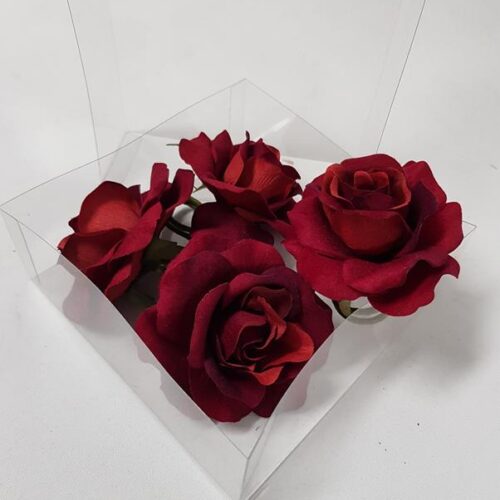Velvet Rose Heads Red
