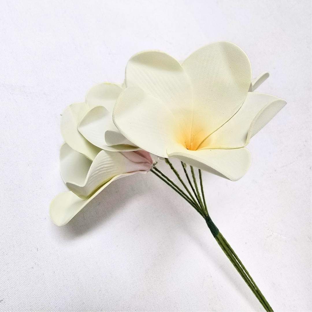 Artificial Frangipani Bunch White 25cm - Image 2