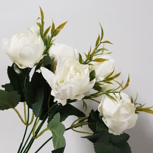 Mini Peony Bunch White 30cm