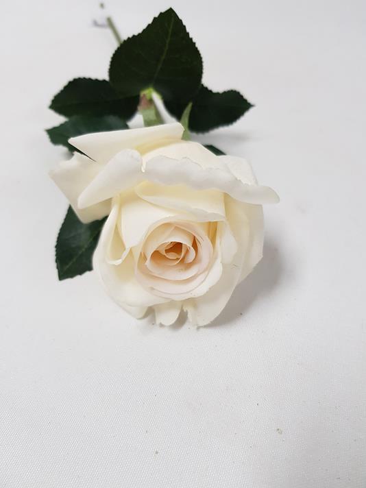 Artificial Rosebud Belle Ivory 38cm