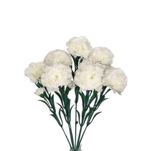 Artificial Carnation Bunch White 43cm