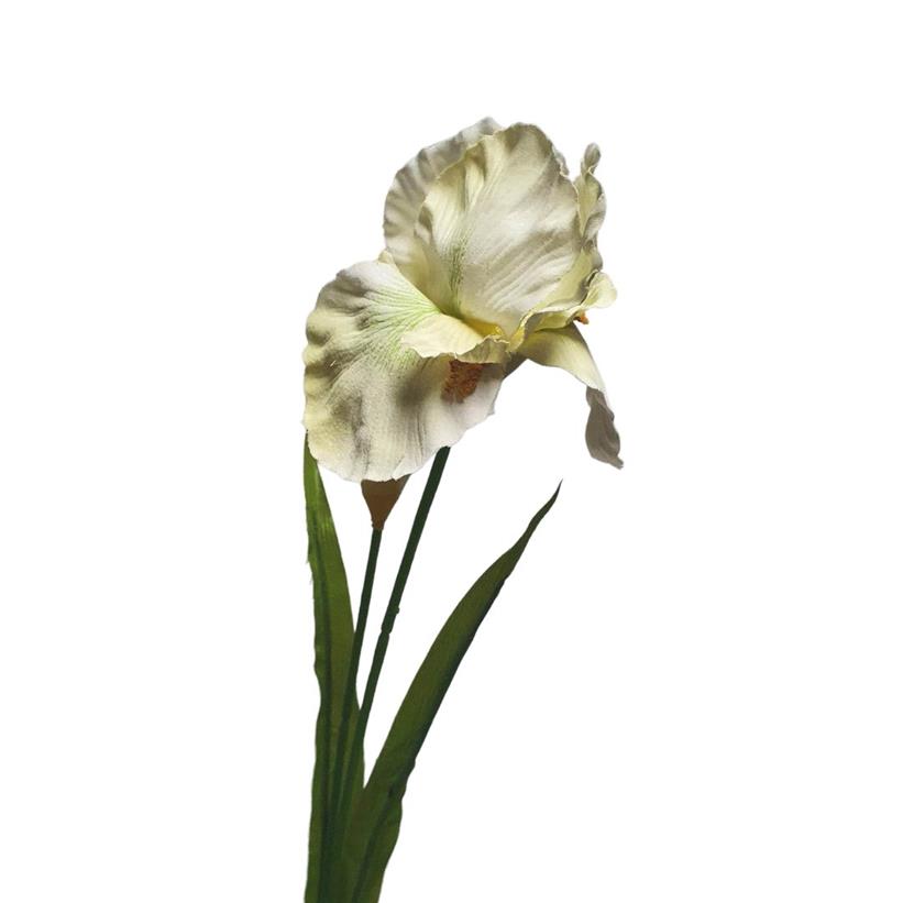 Artificial Iris Stem with Bud White 69cm - Image 2