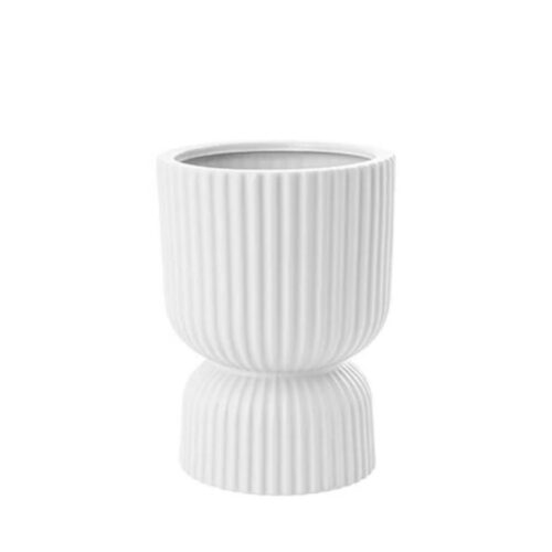 Ceramic Egg Vase Matte White 16cm