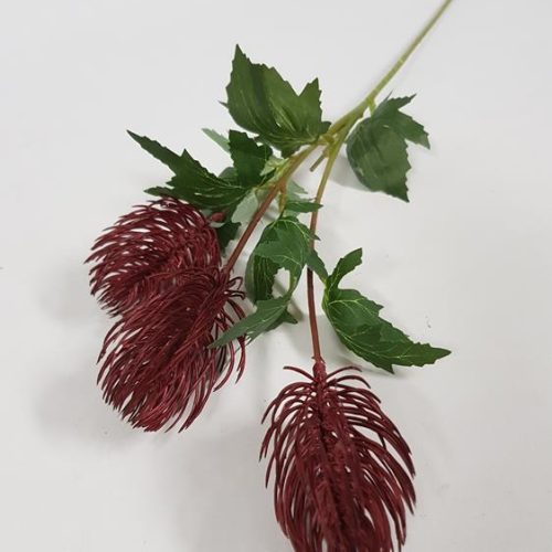 Artificial Banksia Spray Burgundy 69cm