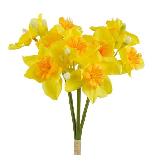 Artificial Daffodil Bunch Yellow Orange 46cm