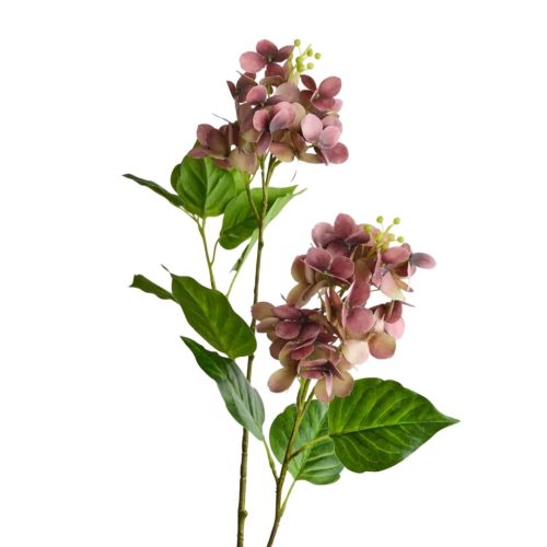 Artificial Hydrangea Spray Eggplant 74cm