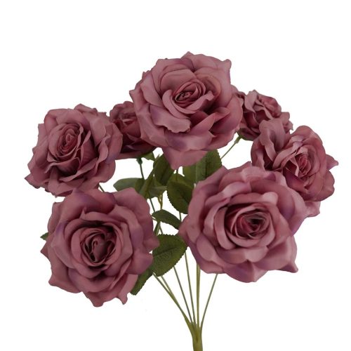 Artificial Rose Bush Petra Dark Pink 42cm