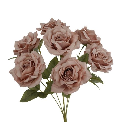 Artificial Rose Bush Petra Dusty Pink 42cm