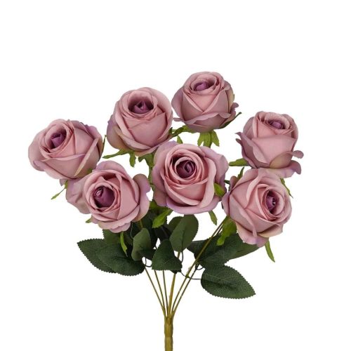 Artificial Rose Bush Ziva 7H Purple 46cm