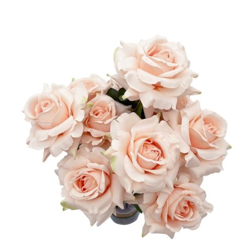 Artificial Tea Rose Bunch Jodie 10H Peach