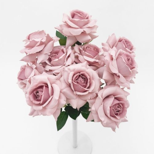 Artificial Tea Rose Bunch Jodie 10HPink  Mauve 49cm