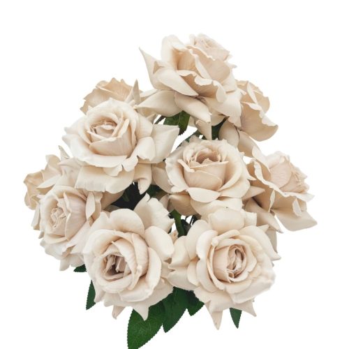 Artificial Tea Rose Bunch Jodie 10H Nude 49cm