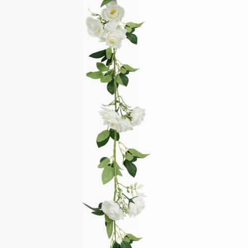 Garden Rose Garland White – 190cm