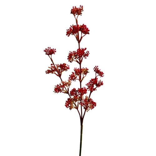 Artificial Sedum Cluster Spray Red 58cm