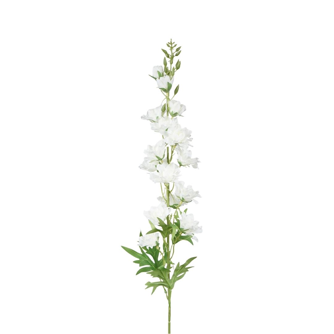 White Odette artificial delphinium flower spike