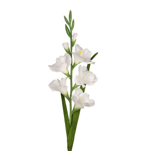 Tall white artificial gladiolus flower stem
