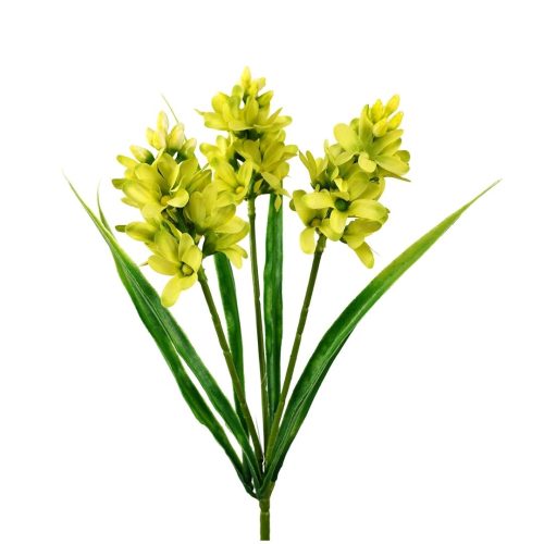 Green artificial hyacinth flowers with three heads