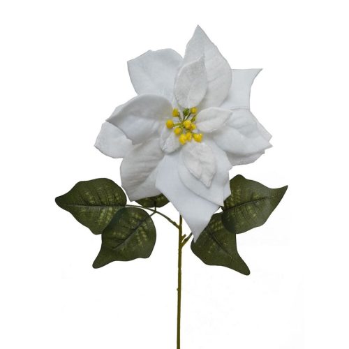 White artificial poinsettia flower for festive arrangements