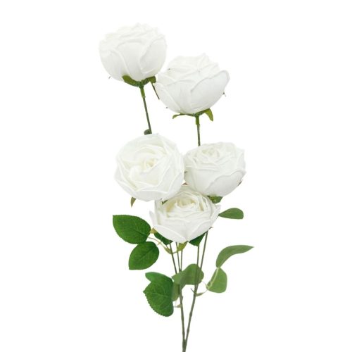 White Juliette artificial rose spray with five flower heads