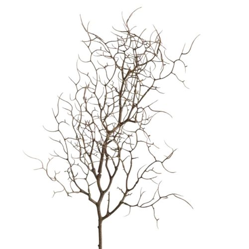 Decorative brown artificial branch with twisted twigs