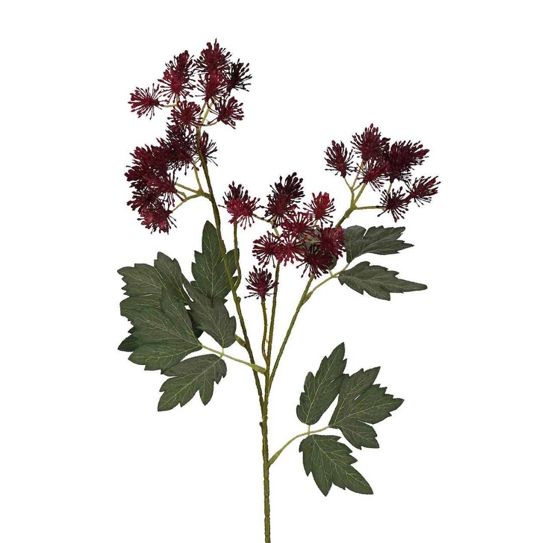 Artificial Wild Thistle Spray Burgundy 65cm